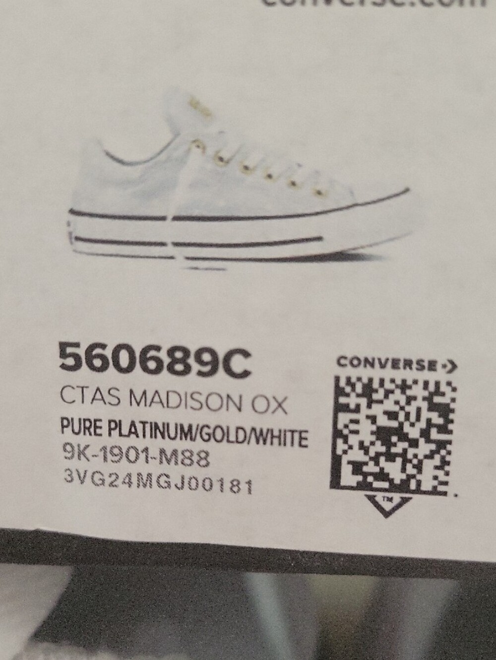 Converse Women's Grey Polkadot Canvas Low-Top Sneakers with Gold Eyelets - Picture 7 of 14